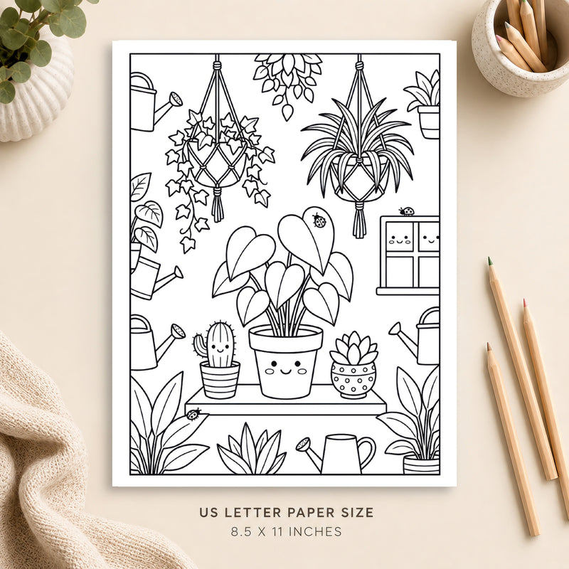 Houseplants Coloring Page 2