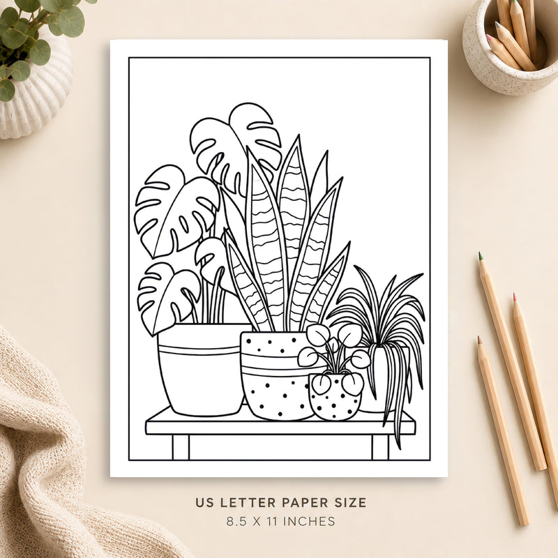 Houseplants Coloring Page 5