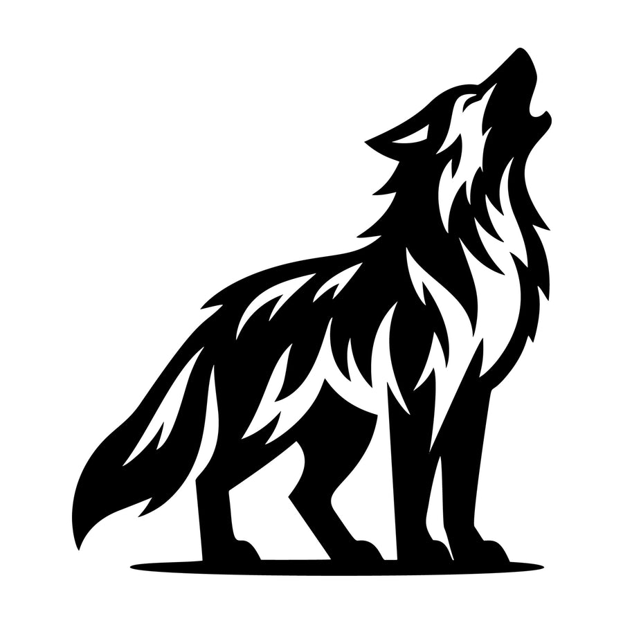 Howling Wolf SVG design for Cricut, Silhouette, laser cutting, vinyl, sublimation, and craft projects.