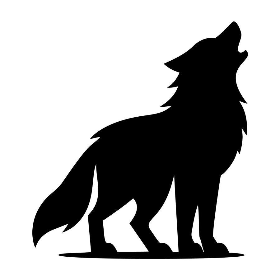 Howling Wolf Silhouette SVG design for Cricut, Silhouette, laser cutting, vinyl, sublimation, and craft projects.
