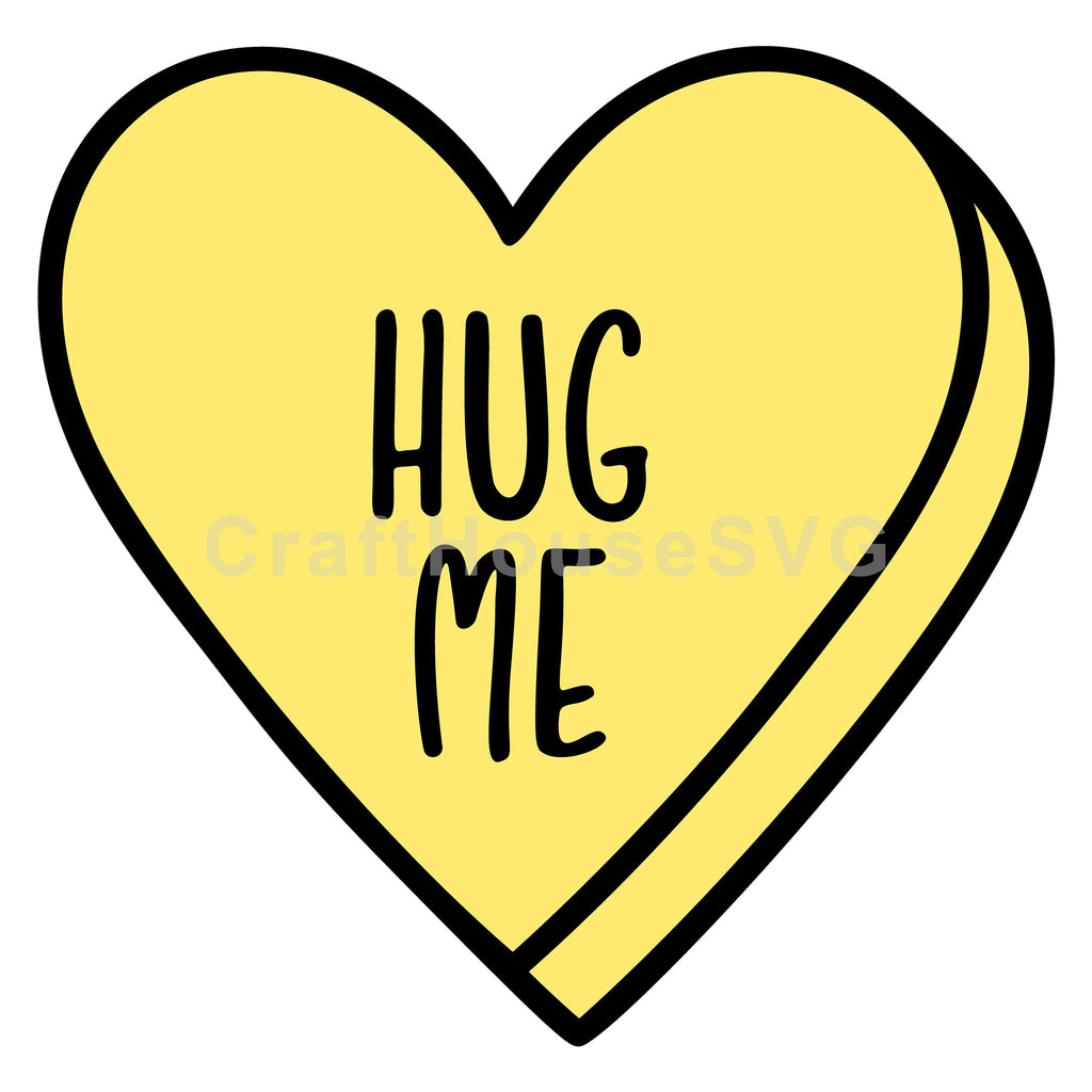 Hug Me Conversation Heart SVG - Free and Premium Files