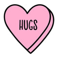 Hugs SVG design for Cricut, Silhouette, laser cutting, vinyl, sublimation, Valentine conversation hearts, and craft projects.