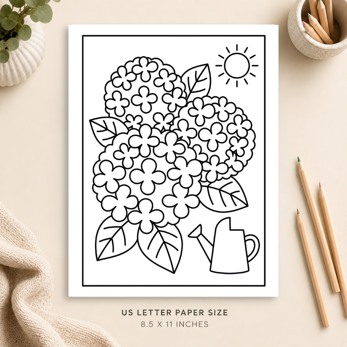 Hydrangeas Coloring Page 2