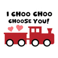 I Choo Choo Choose You SVG design for Cricut, Silhouette, laser cutting, vinyl, sublimation, Valentine kids crafts, and shirts.
