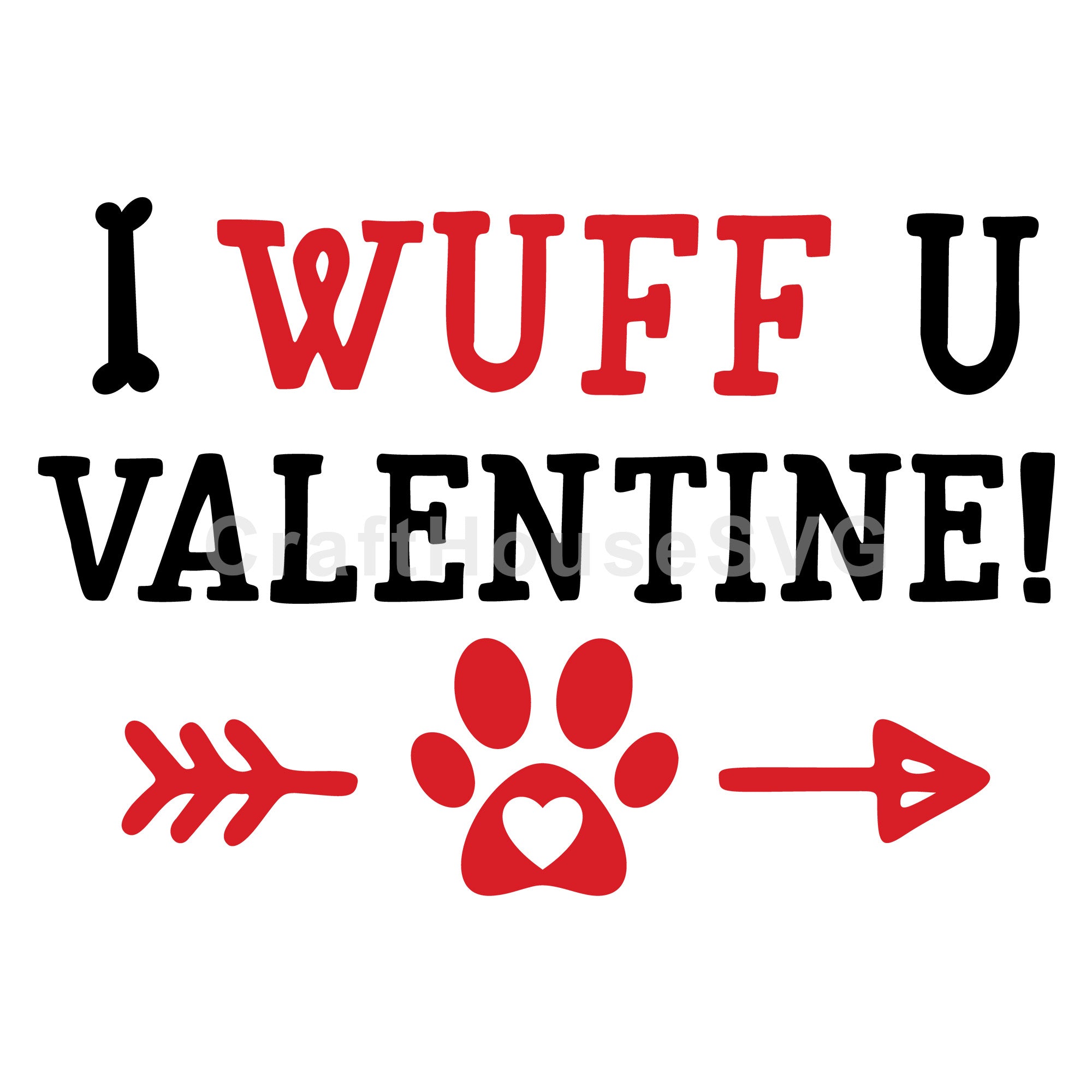 I Wuff You Valentine SVG