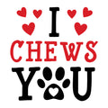 I Chews You SVG design for Cricut, Silhouette, laser cutting, vinyl, sublimation, and Valentine pet craft projects.