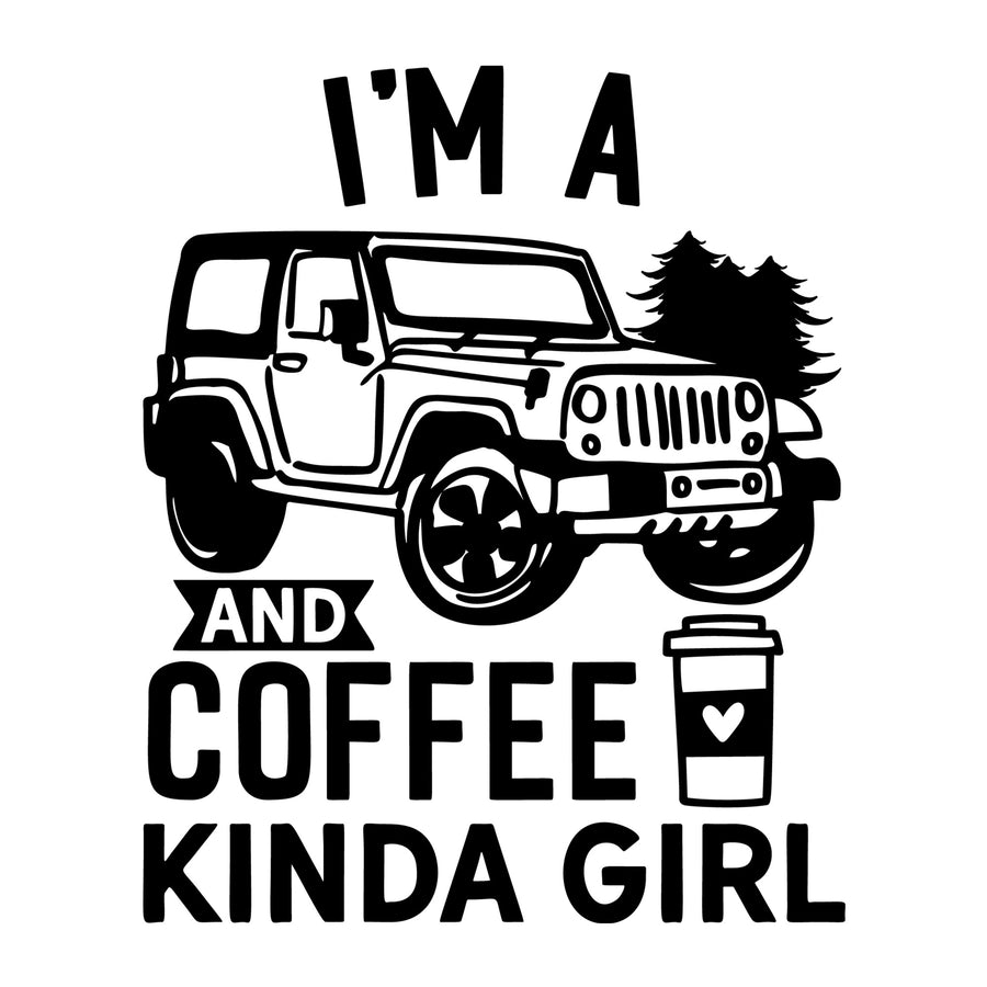 I Am A Cars And Coffee Kind Of Girl SVG design for Cricut, Silhouette, laser cutting, vinyl, sublimation, car lover crafts, and DIY projects.