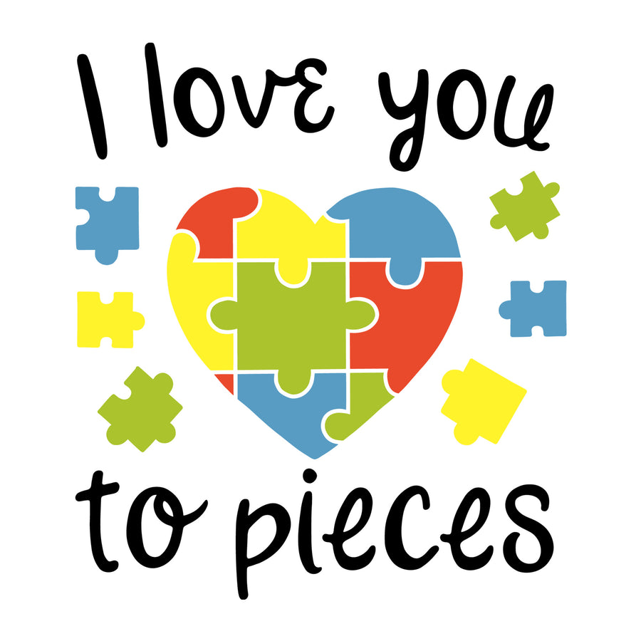 I Love You to Pieces SVG for Cricut, Silhouette, laser cutting, vinyl, sublimation, Mother's Day shirts, mom gifts, decals, mugs, and DIY craft projects.