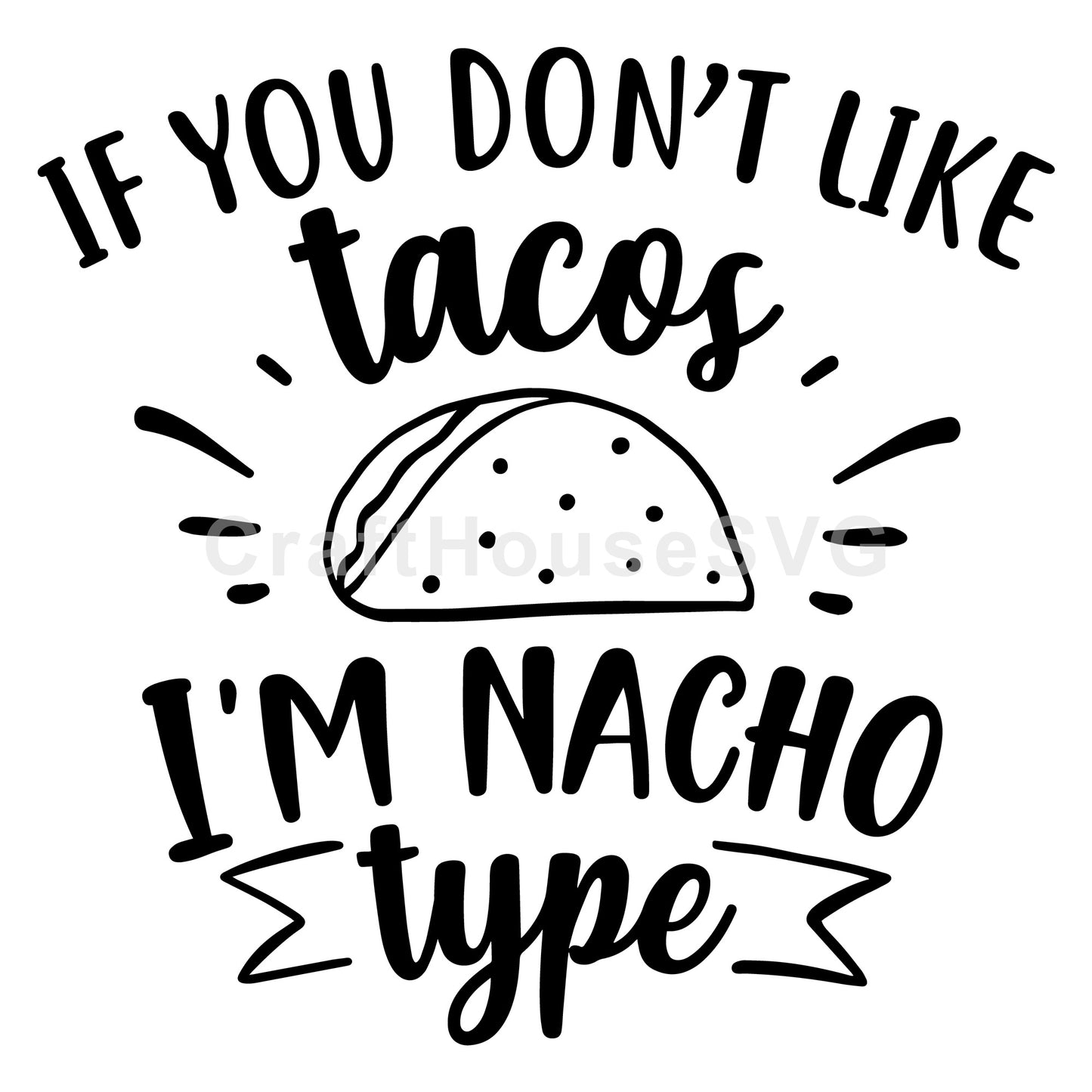 If you don't like tacos I'm nacho type SVG, Funny SVG - Craft House SVG