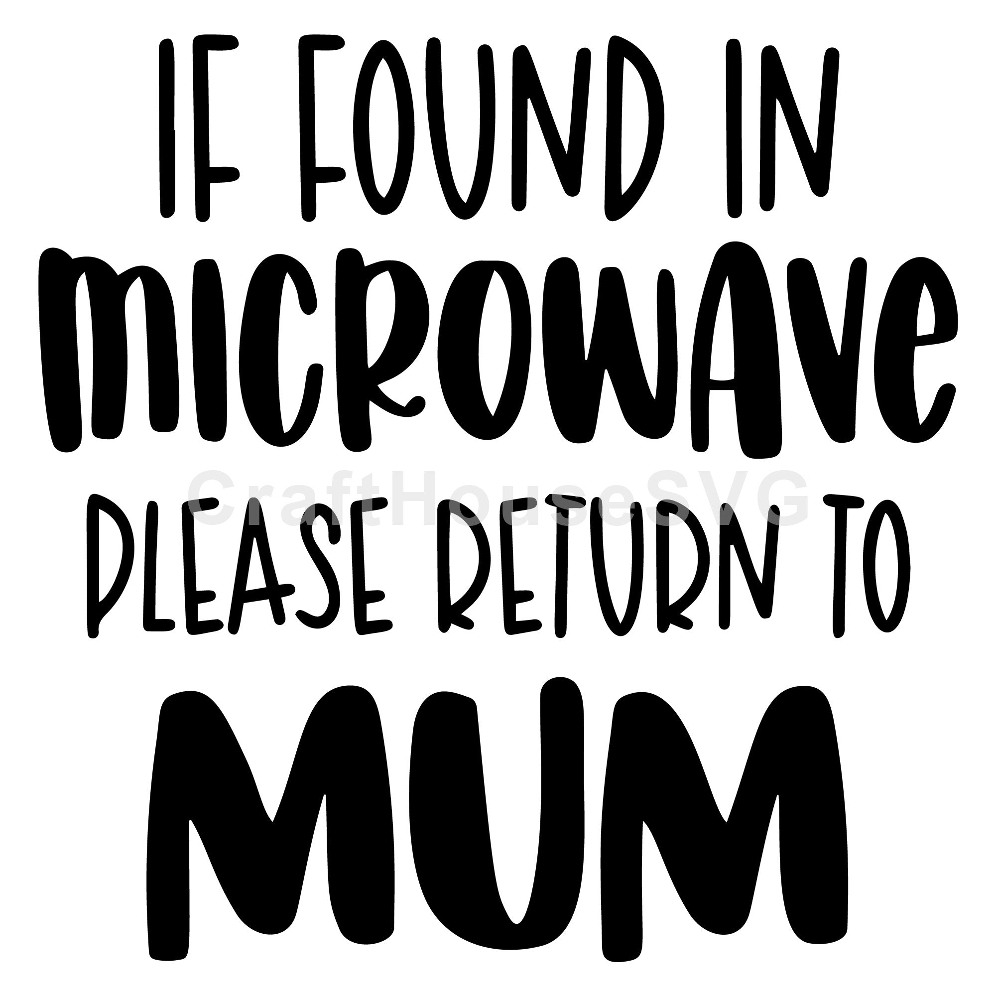 If Found In Microwave Please Return To Mum Mug SVG