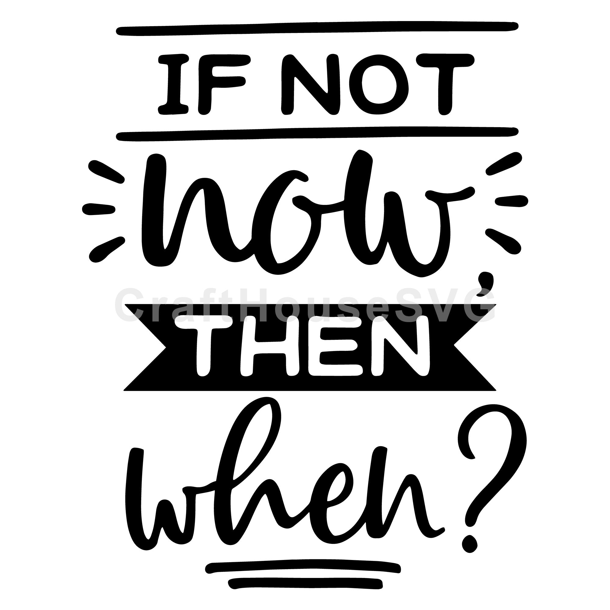 If not now then when? SVG | M51F | Motivational SVG cut file