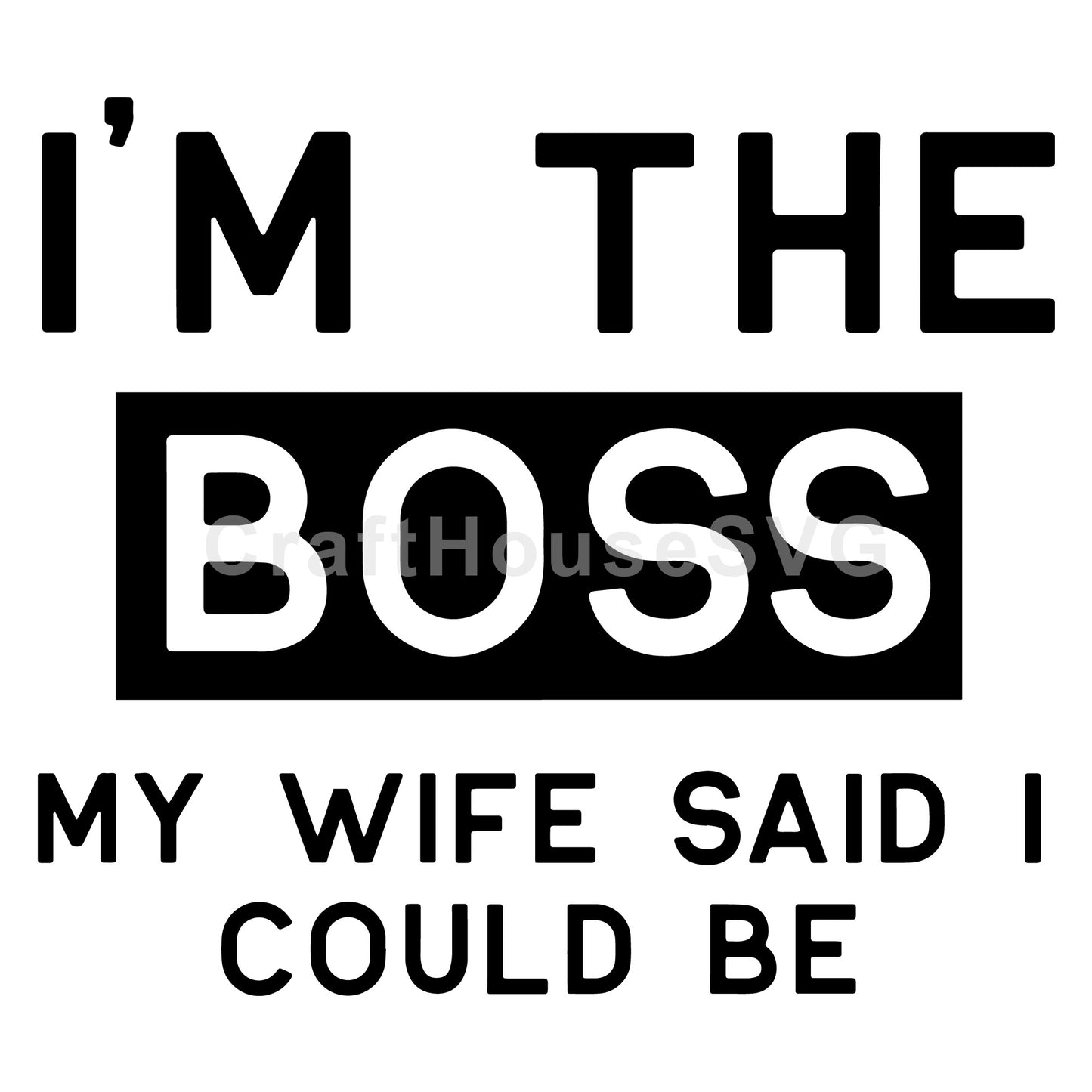 I'm the boss my wife said I could be SVG, Funny SVG - Craft House SVG