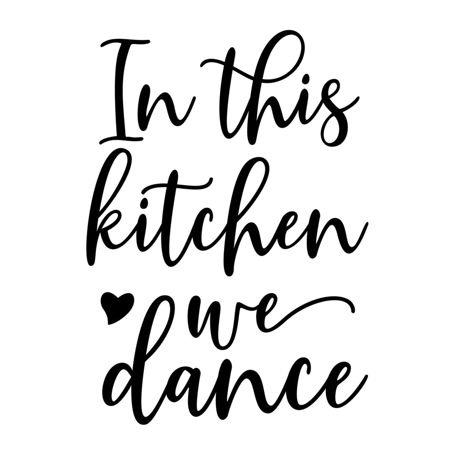 In This Kitchen We Dance SVG design for Cricut, Silhouette, laser cutting, vinyl, sublimation, and kitchen craft projects.