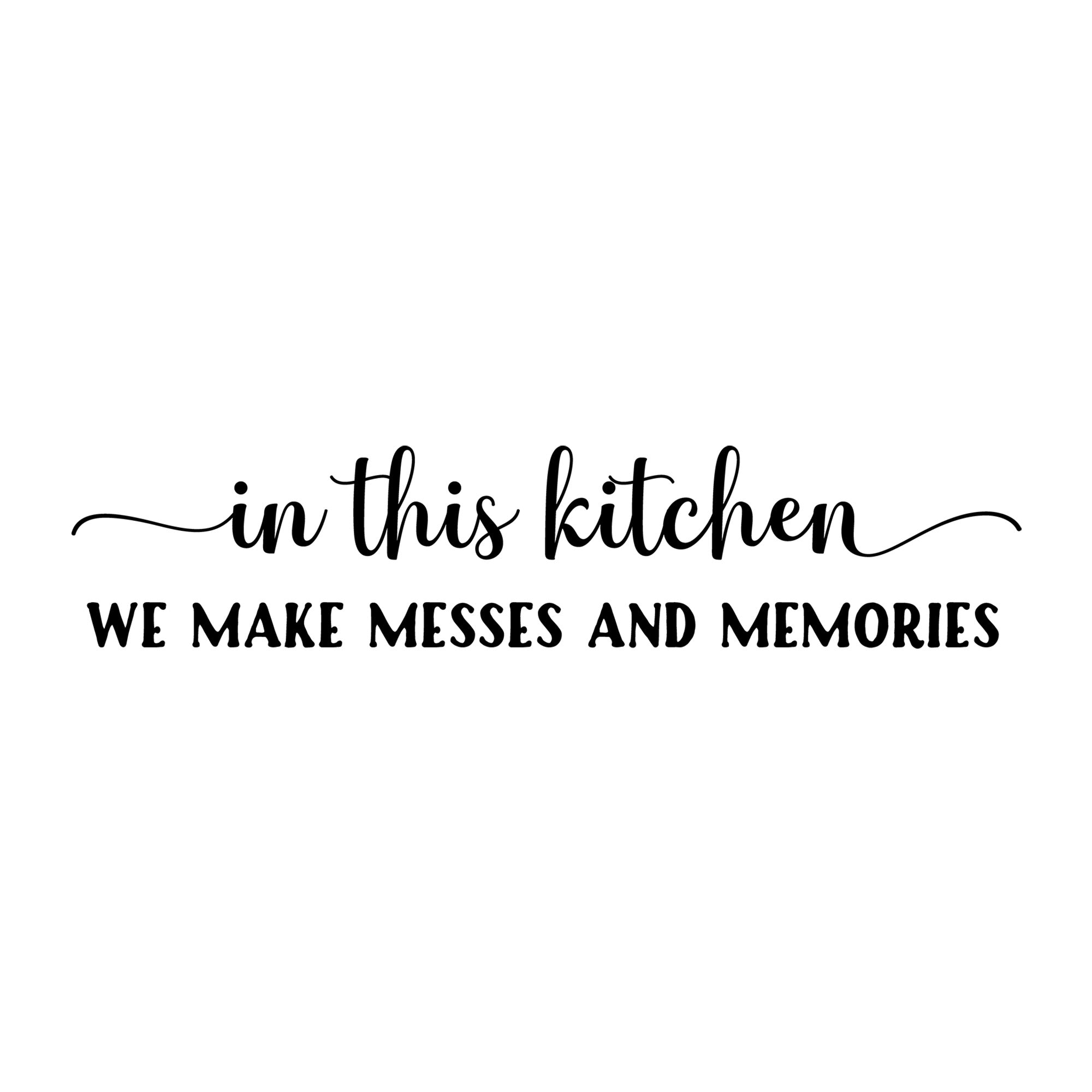 In This Kitchen We Make Messes And Memories SVG design for Cricut, Silhouette, laser cutting, vinyl, sublimation, and kitchen craft projects.