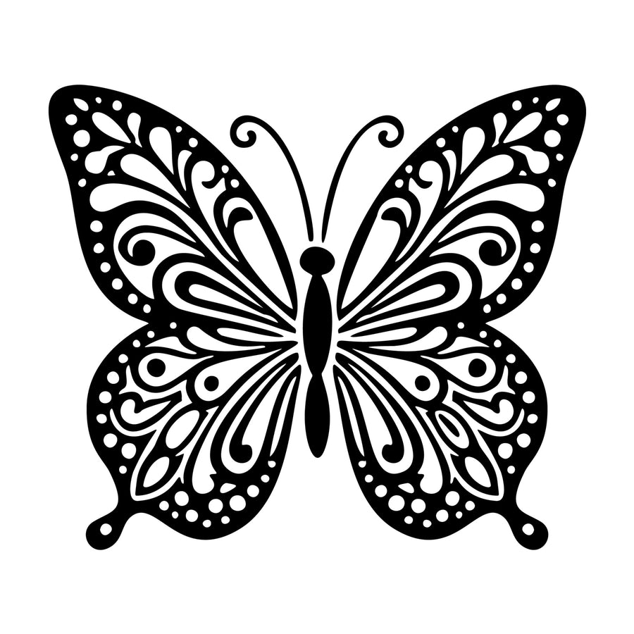 Intricate Butterfly SVG design for Cricut, Silhouette, laser cutting, vinyl, sublimation, and craft projects.
