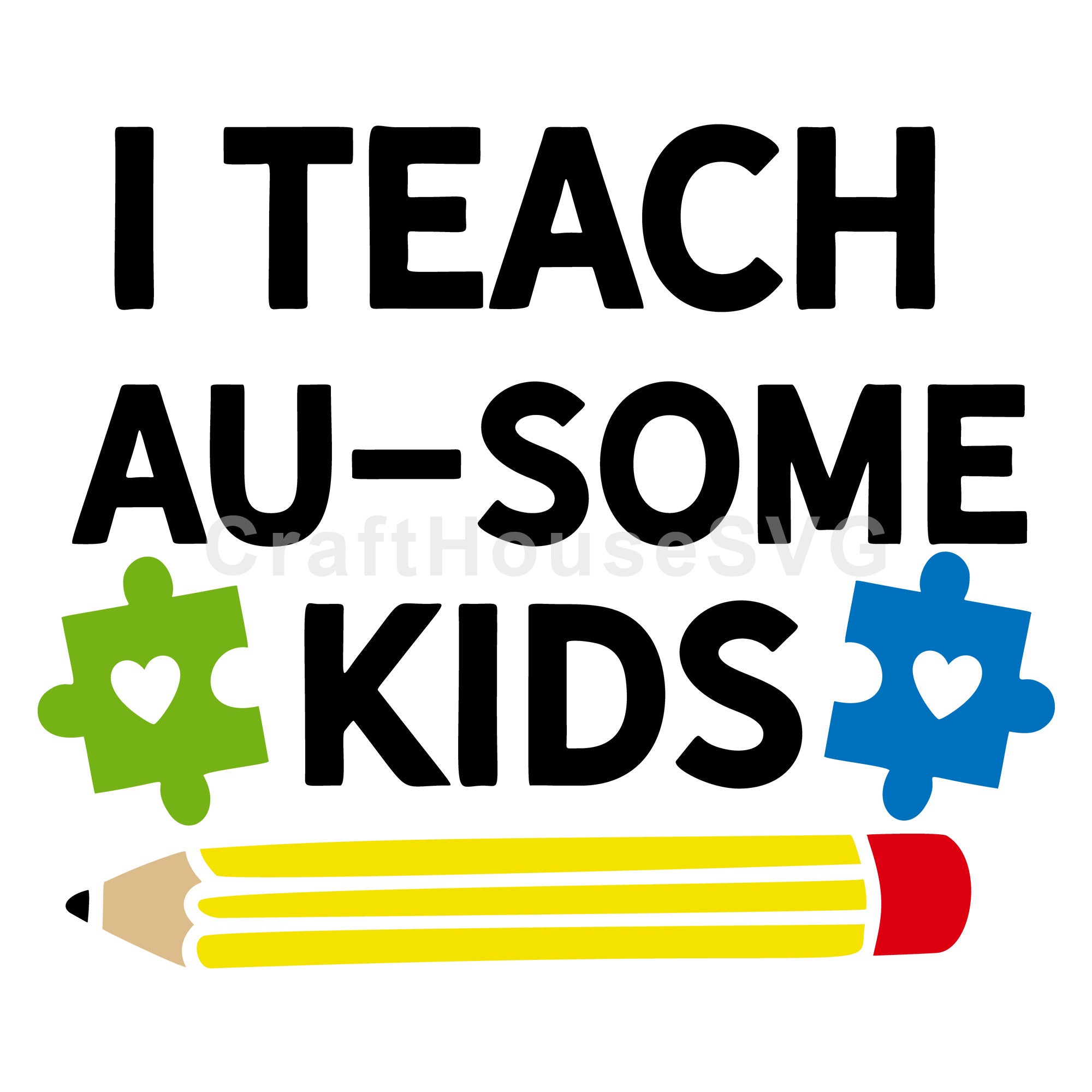 I teach au some kids Autism SVG