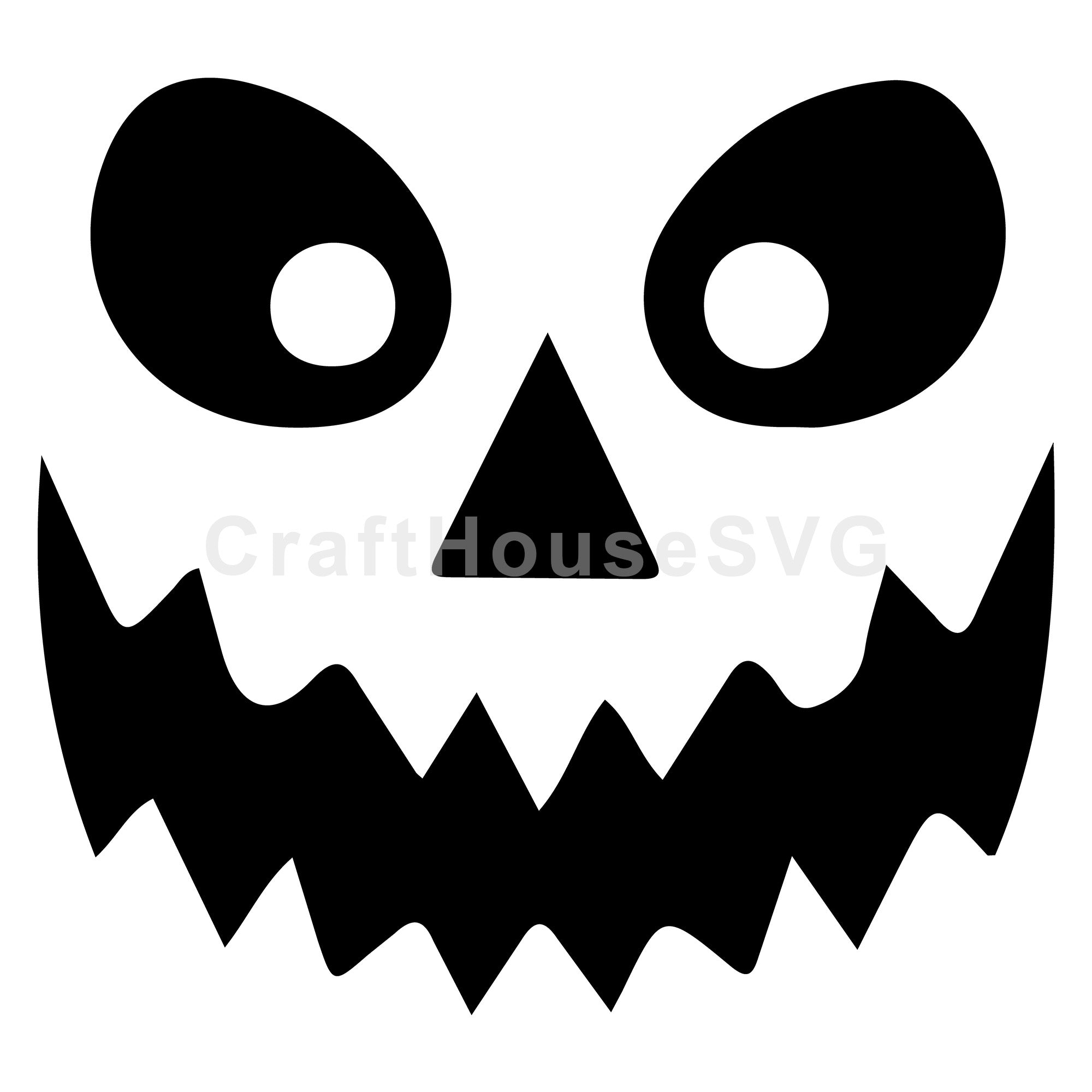 Pumpkin Face Jack O Lantern SVG | Halloween Decor Cut File