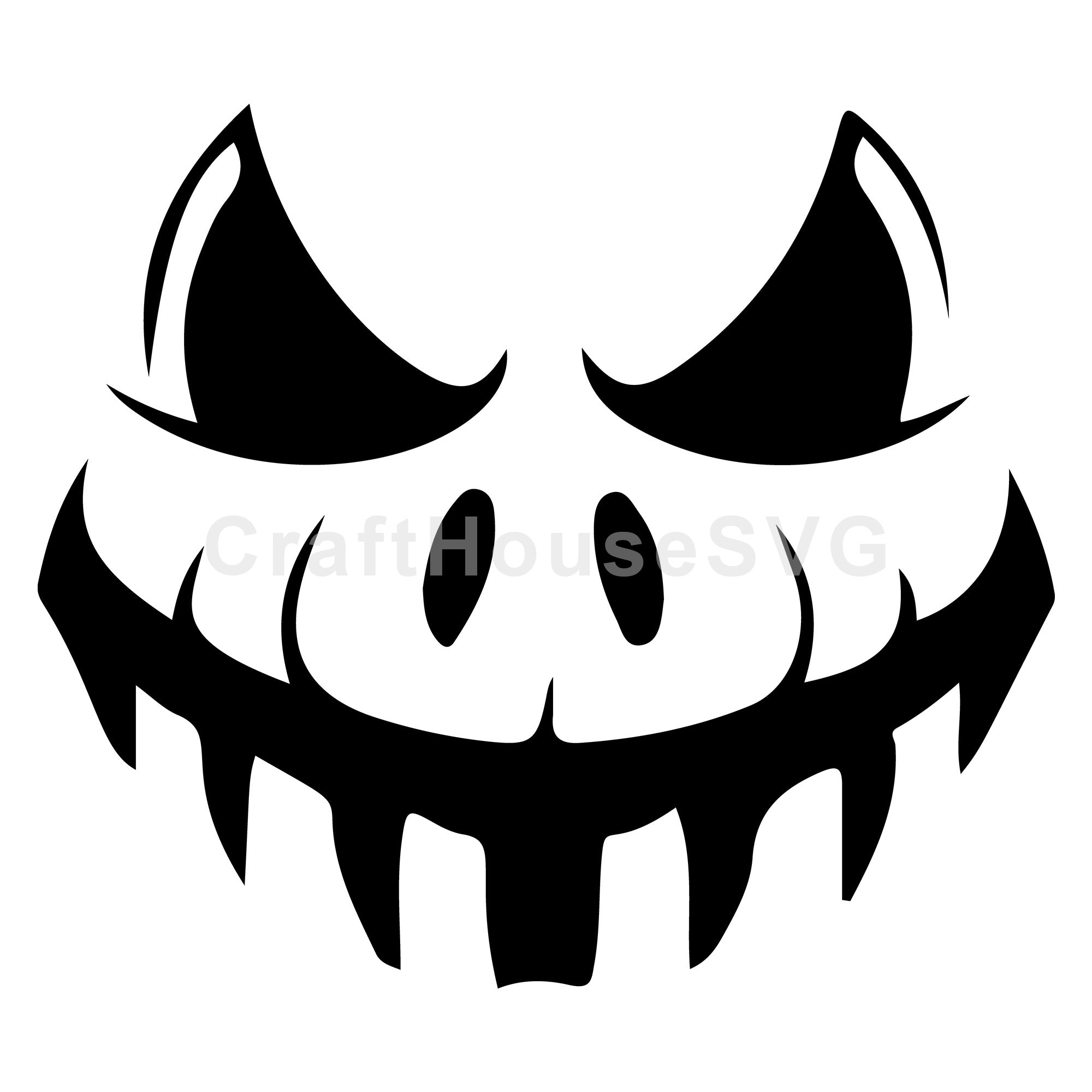 Grinning Monster Pumpkin SVG | Halloween Party Decor File