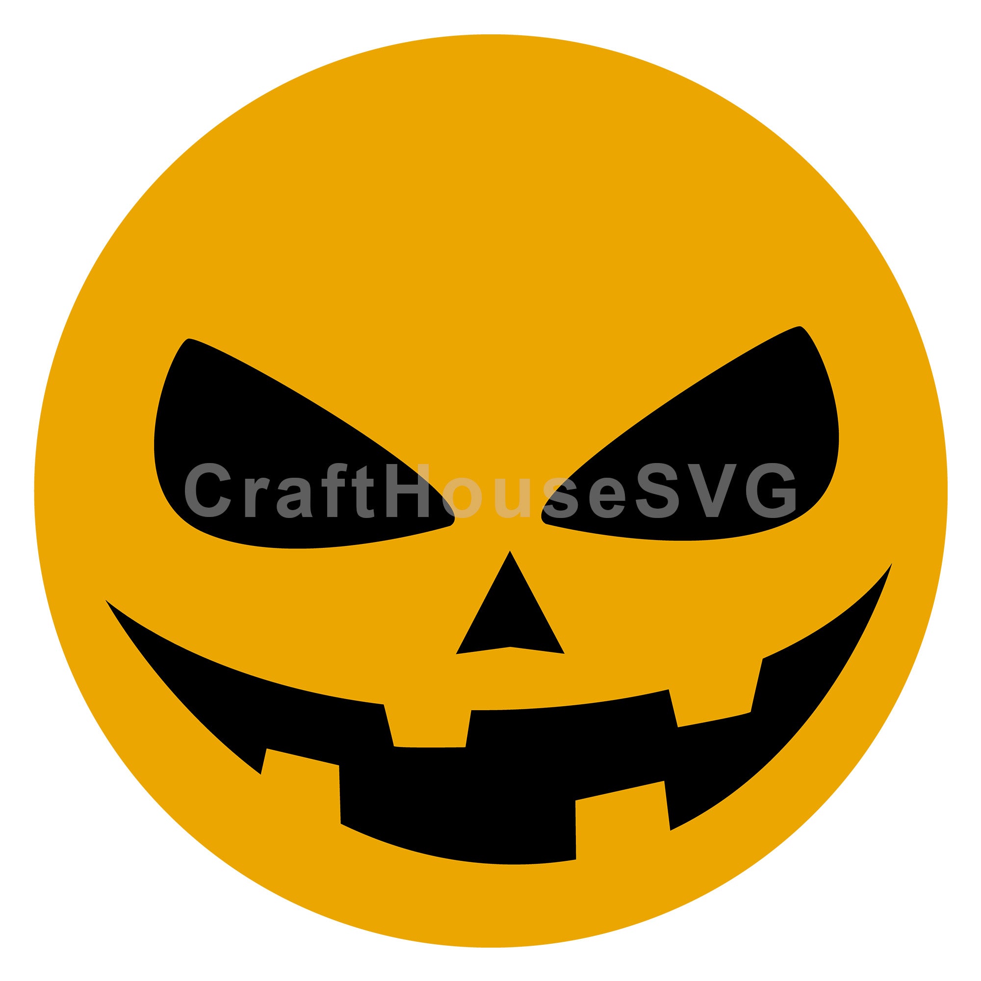 Jack O Lantern Pumpkin Face Halloween Round Sign SVG