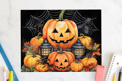 FREE Jack O Lanterns 20oz Tumbler Wrap Sublimation Design Halloween Pumpkins PNG