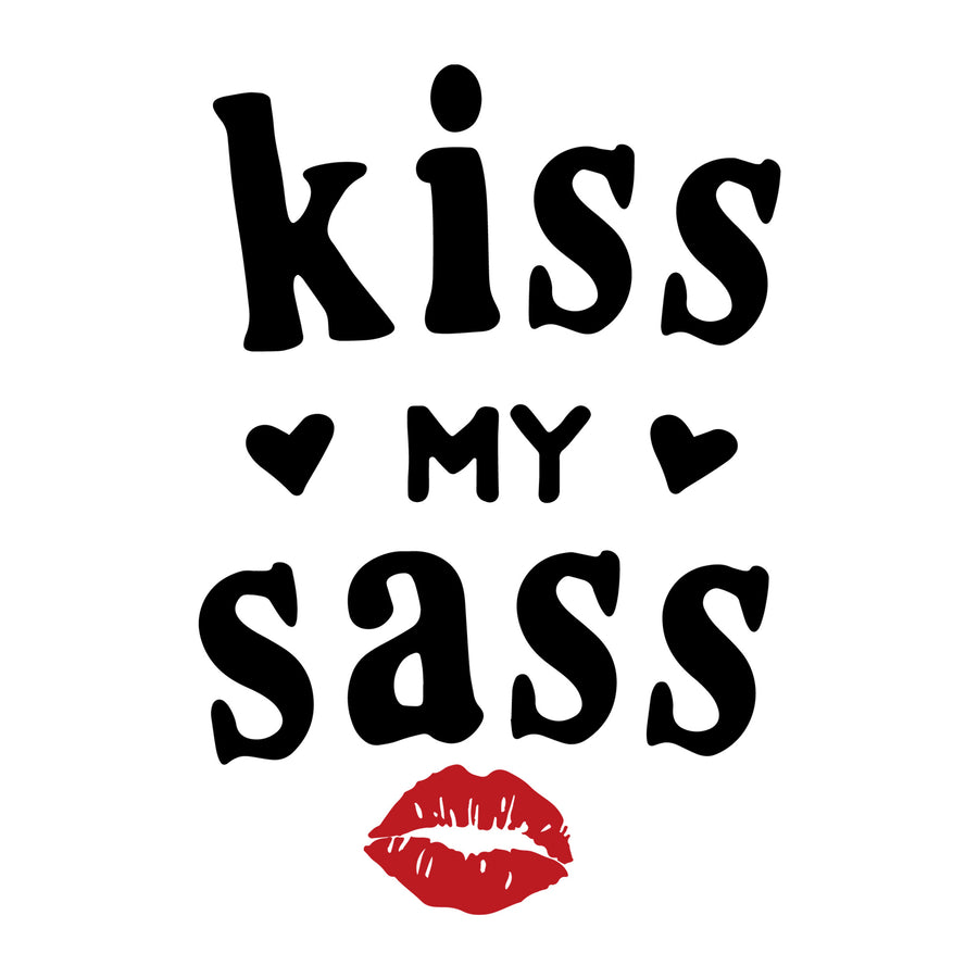 Kiss My Sass SVG for Cricut, Silhouette, laser cutting, vinyl, sublimation, sassy shirts, decals, mugs, and DIY craft projects.