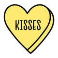 Kisses SVG design for Cricut, Silhouette, laser cutting, vinyl, sublimation, Valentine conversation hearts, and craft projects.