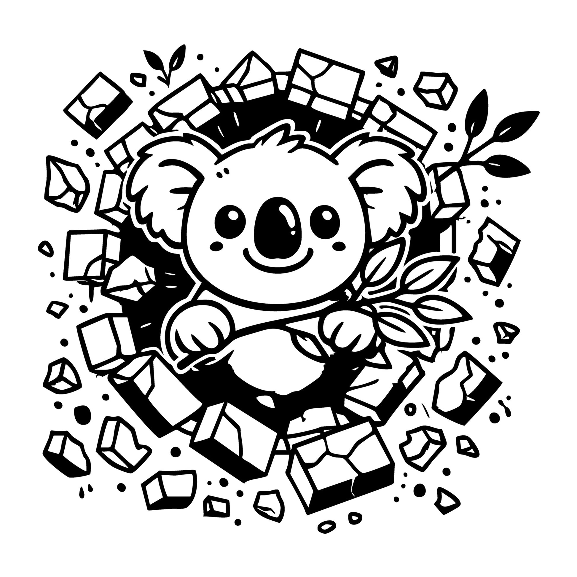 Koala SVG for Cricut, Silhouette, laser cutting, vinyl, sublimation, animal crafts, decals, shirts, and DIY craft projects.