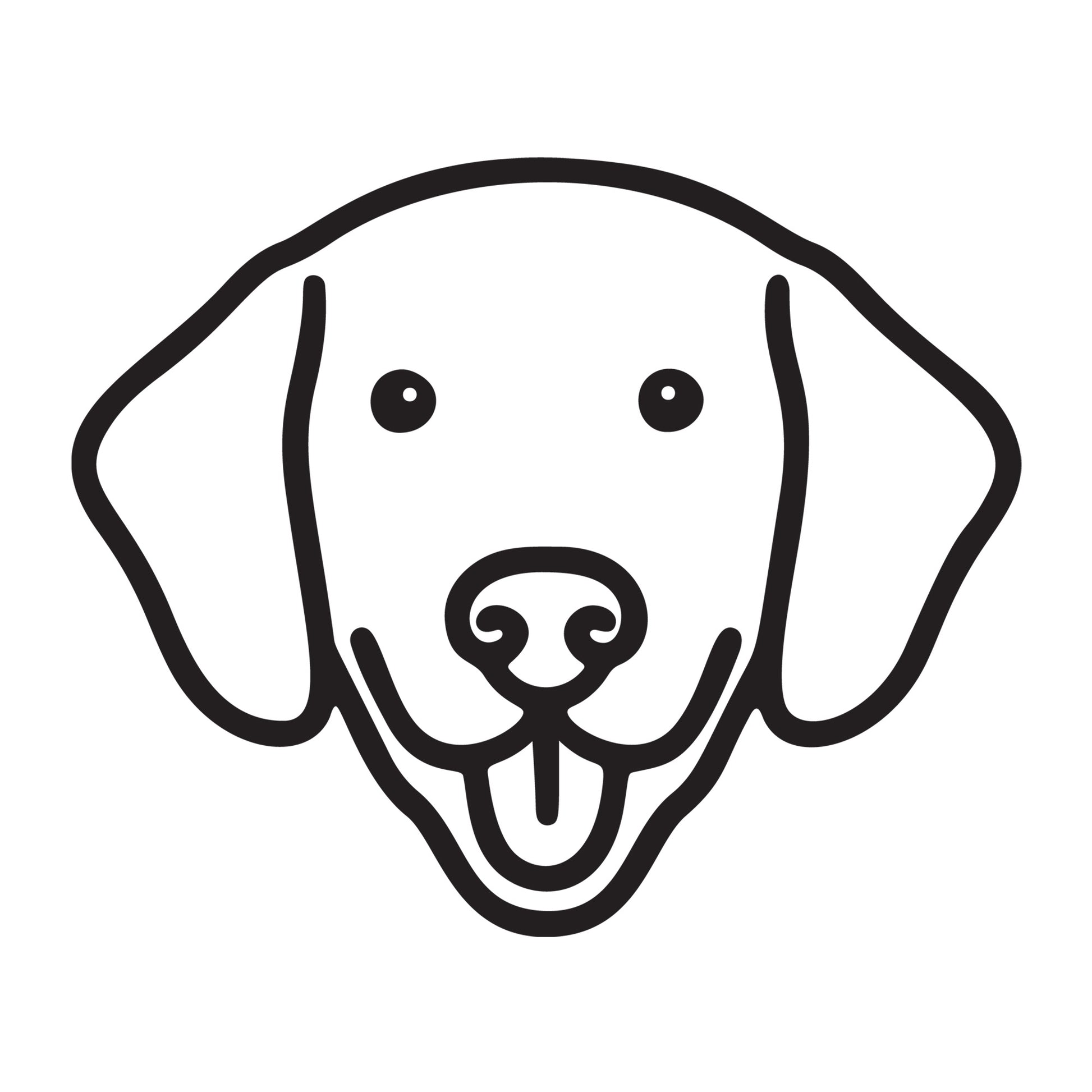 Labrador SVG dog outline design for Cricut, Silhouette, laser cutting, vinyl, sublimation, and pet craft projects.