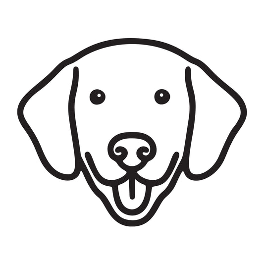 Labrador SVG dog outline design for Cricut, Silhouette, laser cutting, vinyl, sublimation, and pet craft projects.
