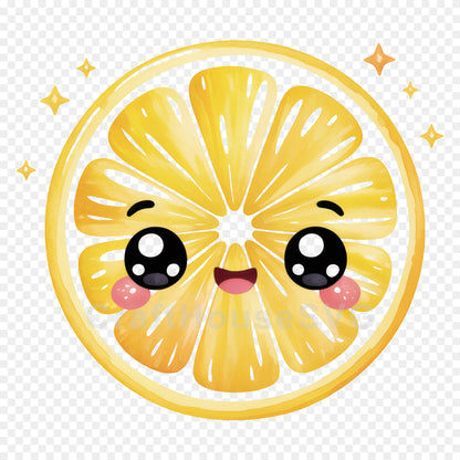 Kawaii Fruit Clipart Sublimation PNG Bundle