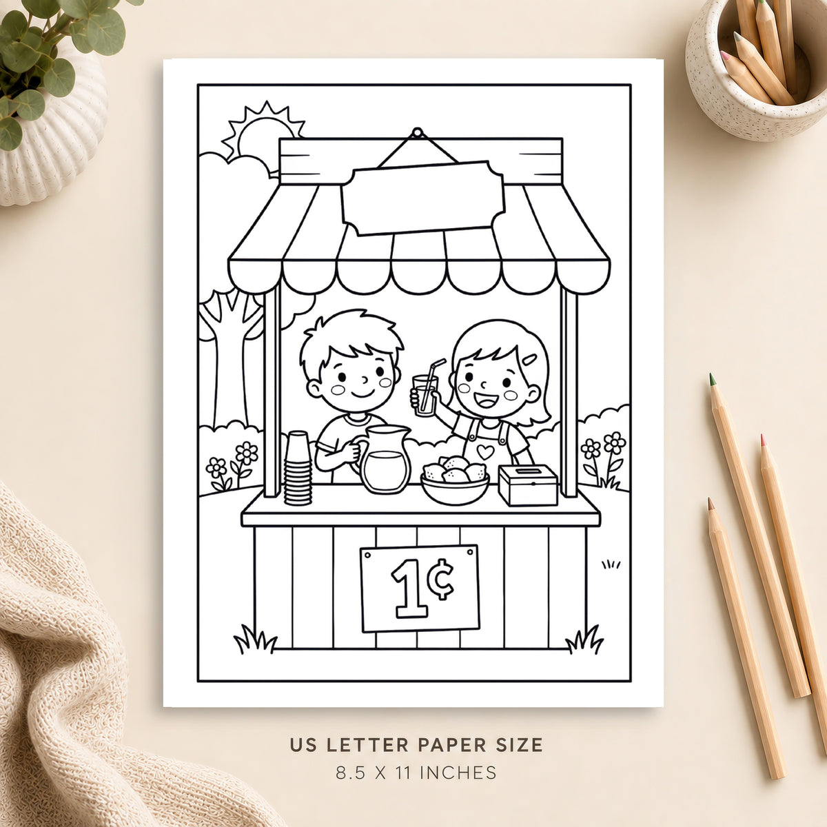 Lemonade Stand Coloring Page 3