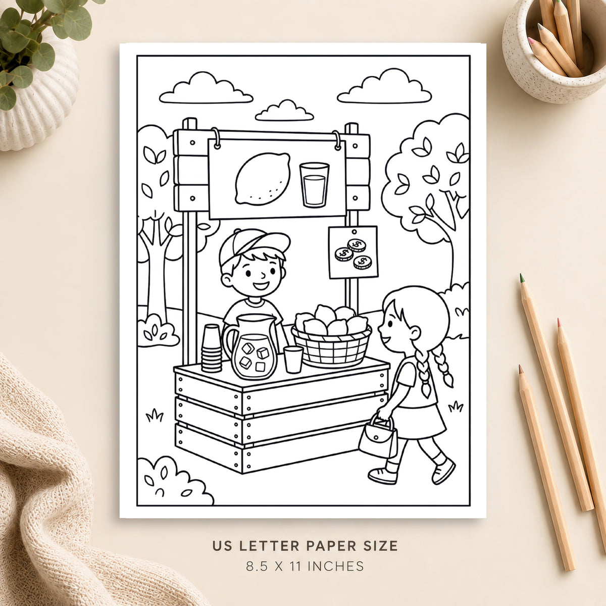 Lemonade Stand Coloring Page 5