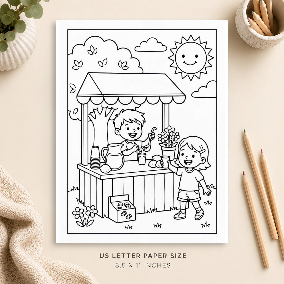 Lemonade Stand Coloring Page 6