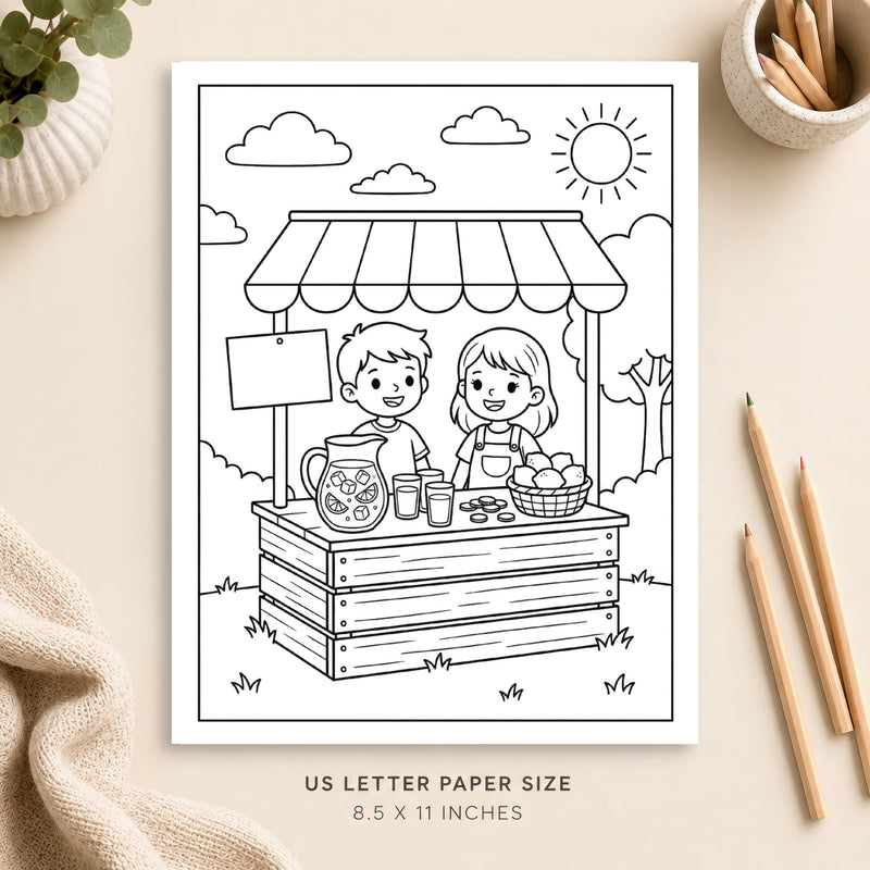 Lemonade Stand Coloring Page 7