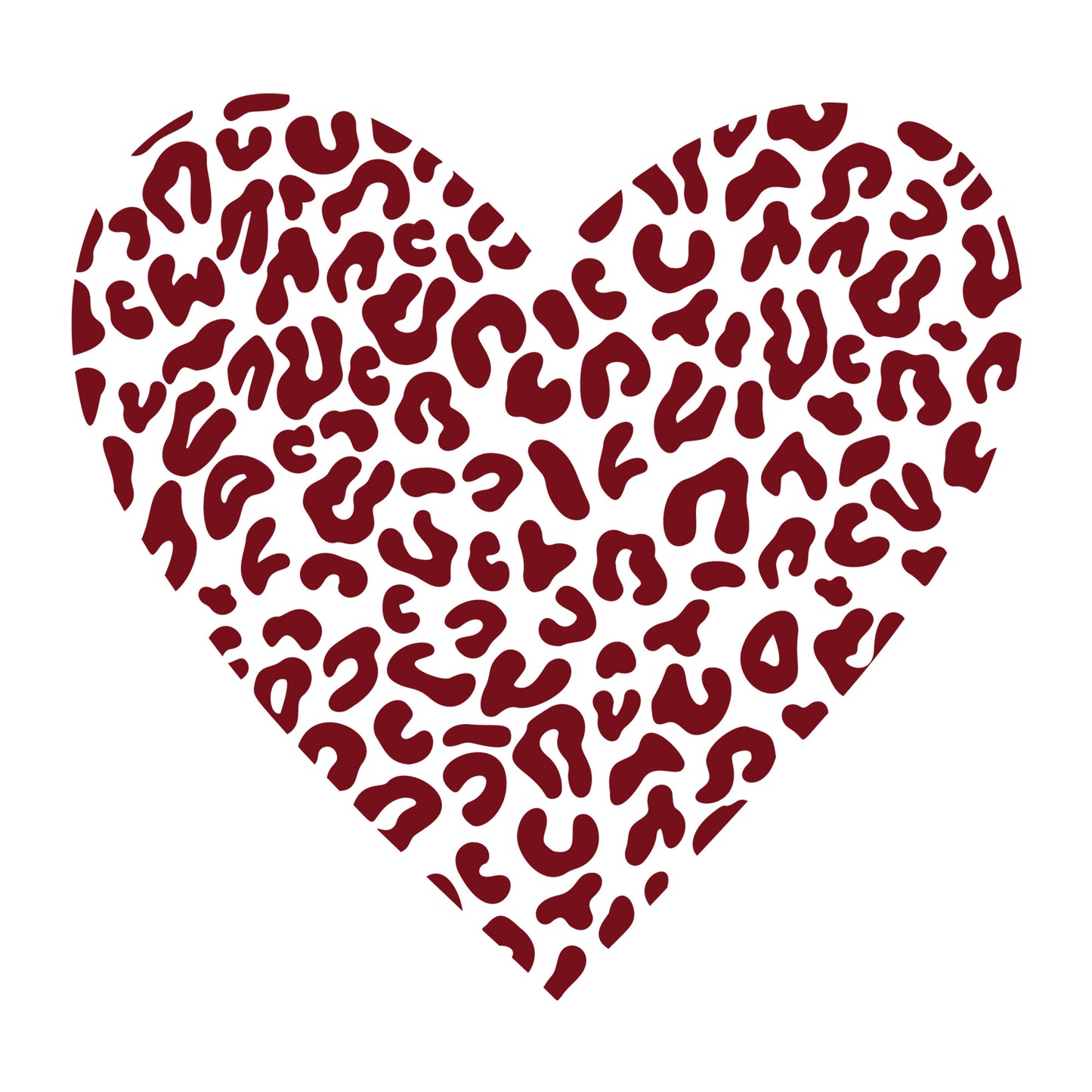 Leopard Heart SVG design for Cricut, Silhouette, laser cutting, vinyl, sublimation, and Valentine craft projects.
