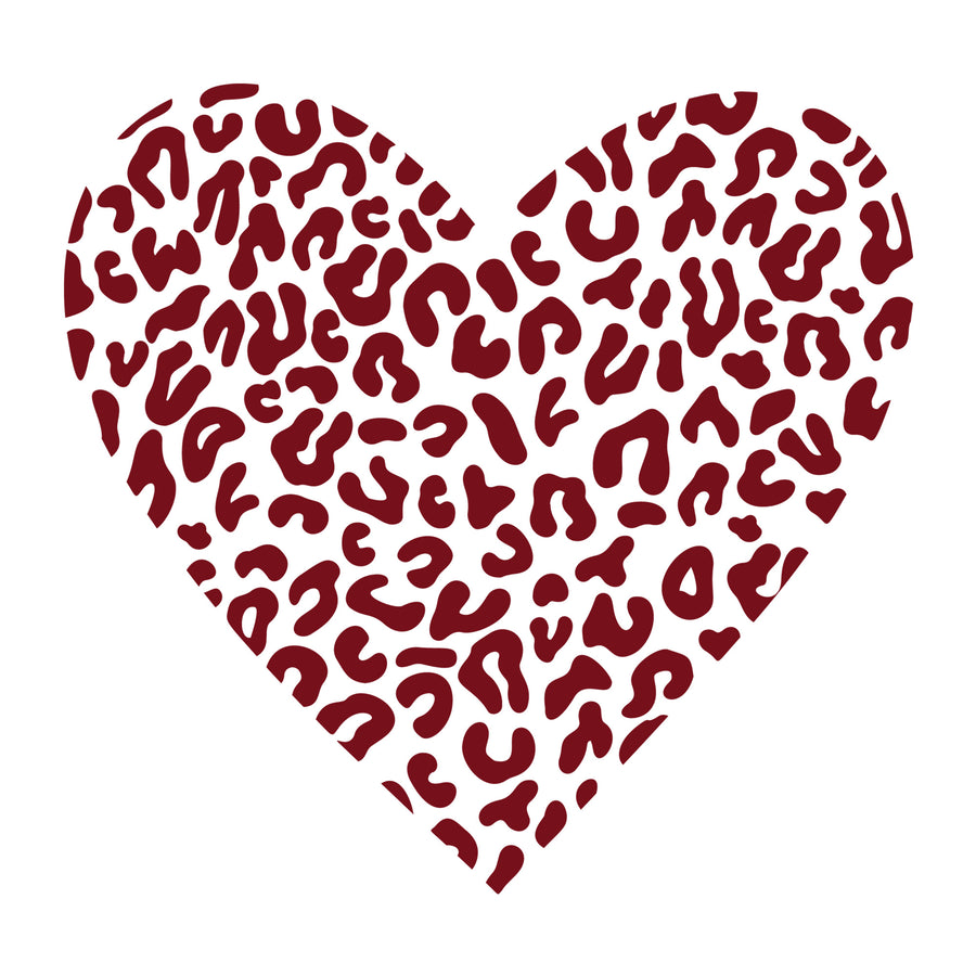 Leopard Heart SVG design for Cricut, Silhouette, laser cutting, vinyl, sublimation, and Valentine craft projects.