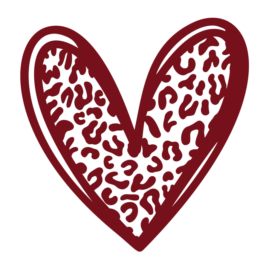 Leopard Sketchy Heart SVG design for Cricut, Silhouette, laser cutting, vinyl, sublimation, and Valentine craft projects.