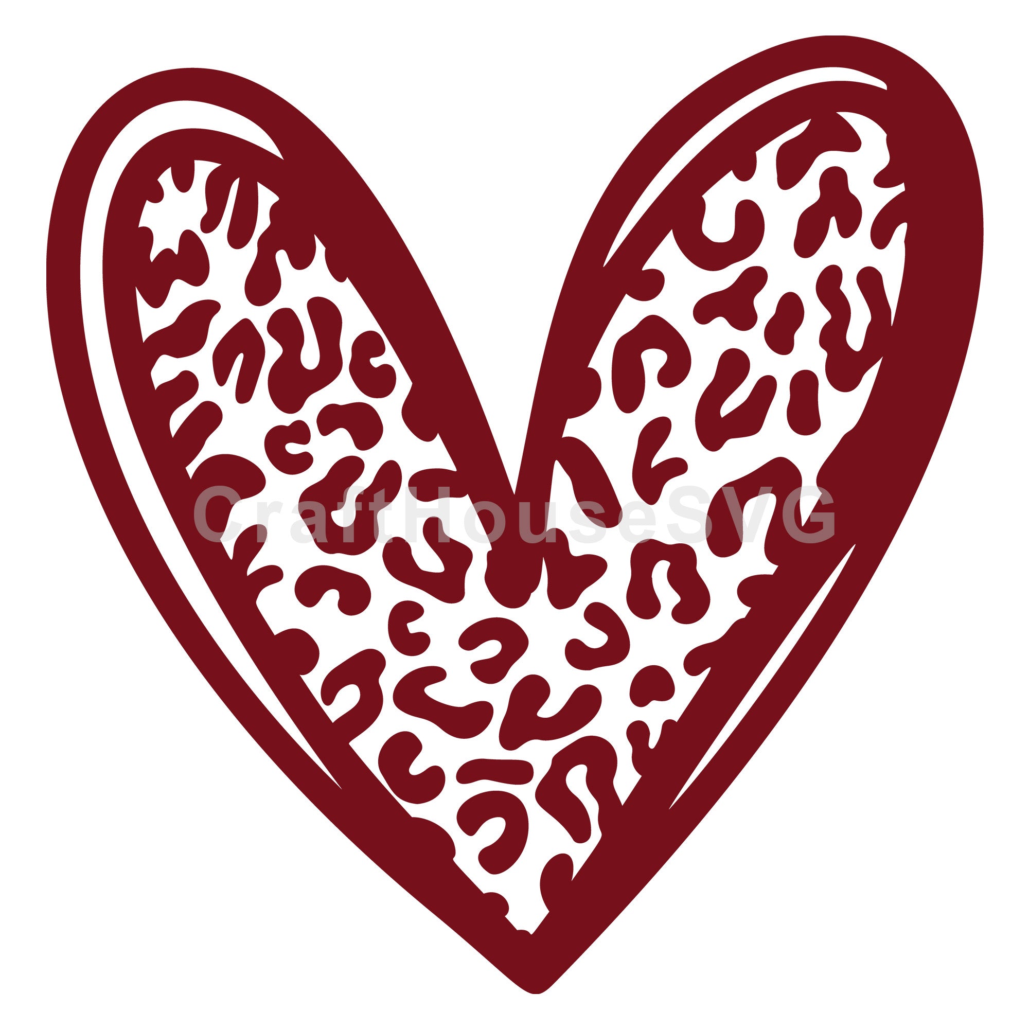 Leopard Sketchy Heart SVG