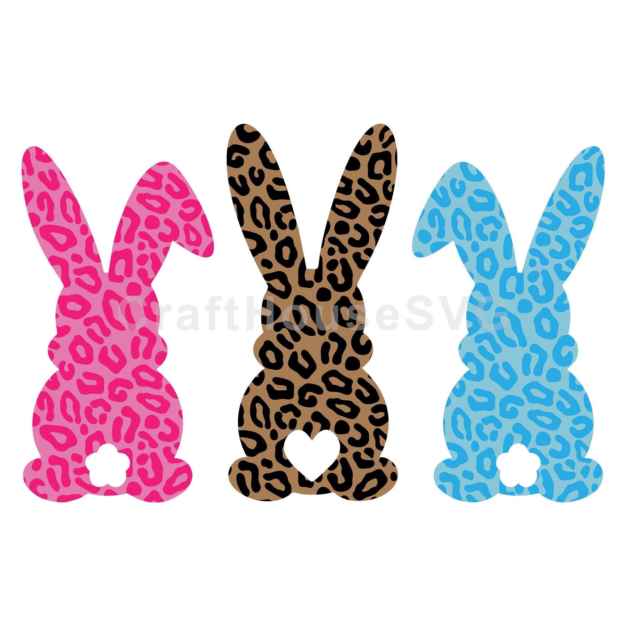 Leopard print bunnies SVG