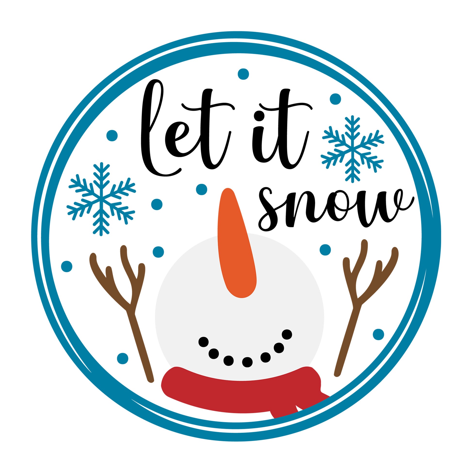 Let It Snow SVG design for Cricut, Silhouette, laser cutting, vinyl, sublimation, winter signs, and home decor projects.