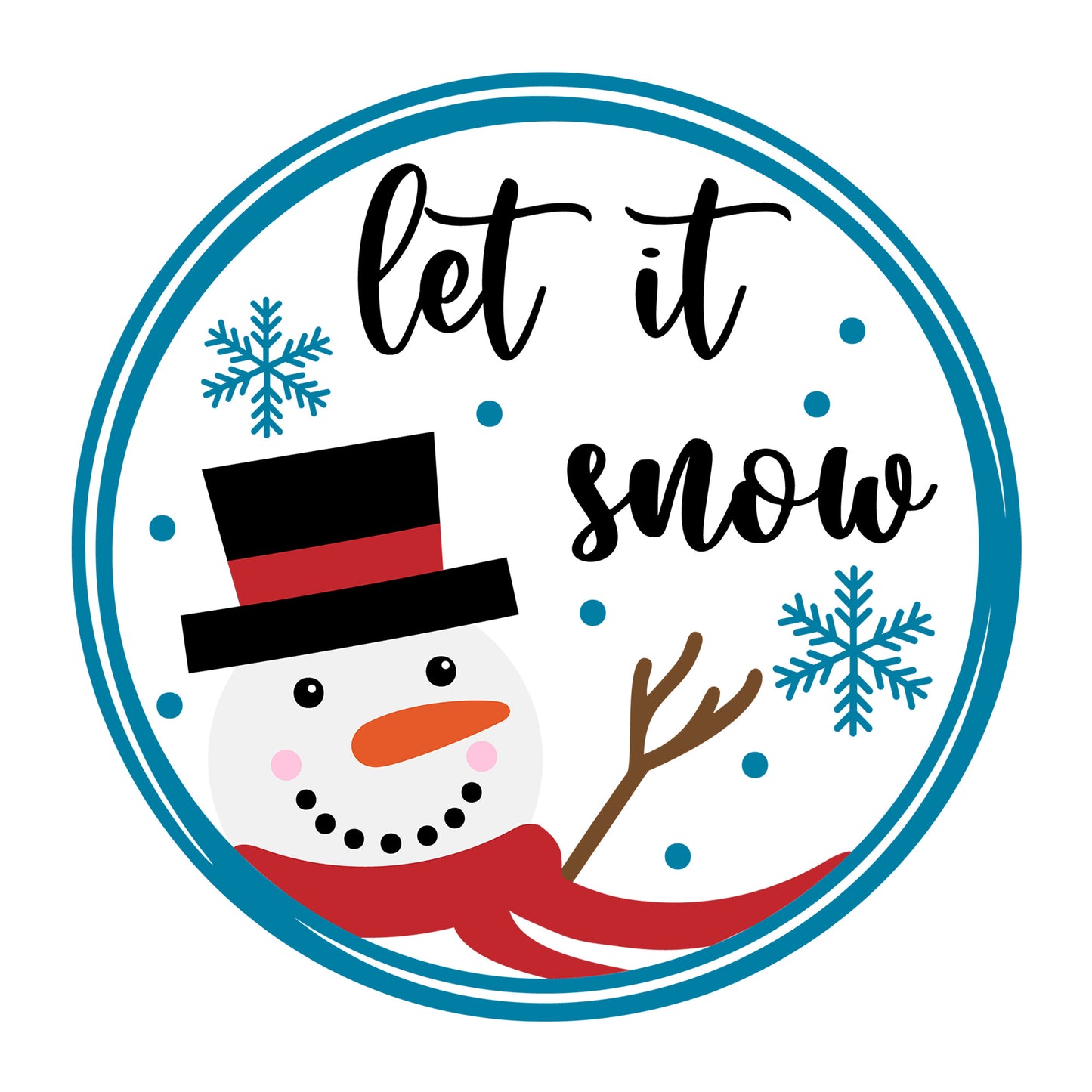 Let It Snow SVG design for Cricut, Silhouette, laser cutting, vinyl, sublimation, winter signs, and home decor projects.