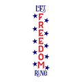 Let Freedom Ring SVG design for Cricut, Silhouette, laser cutting, vinyl, sublimation, 4th of July, and patriotic craft projects.