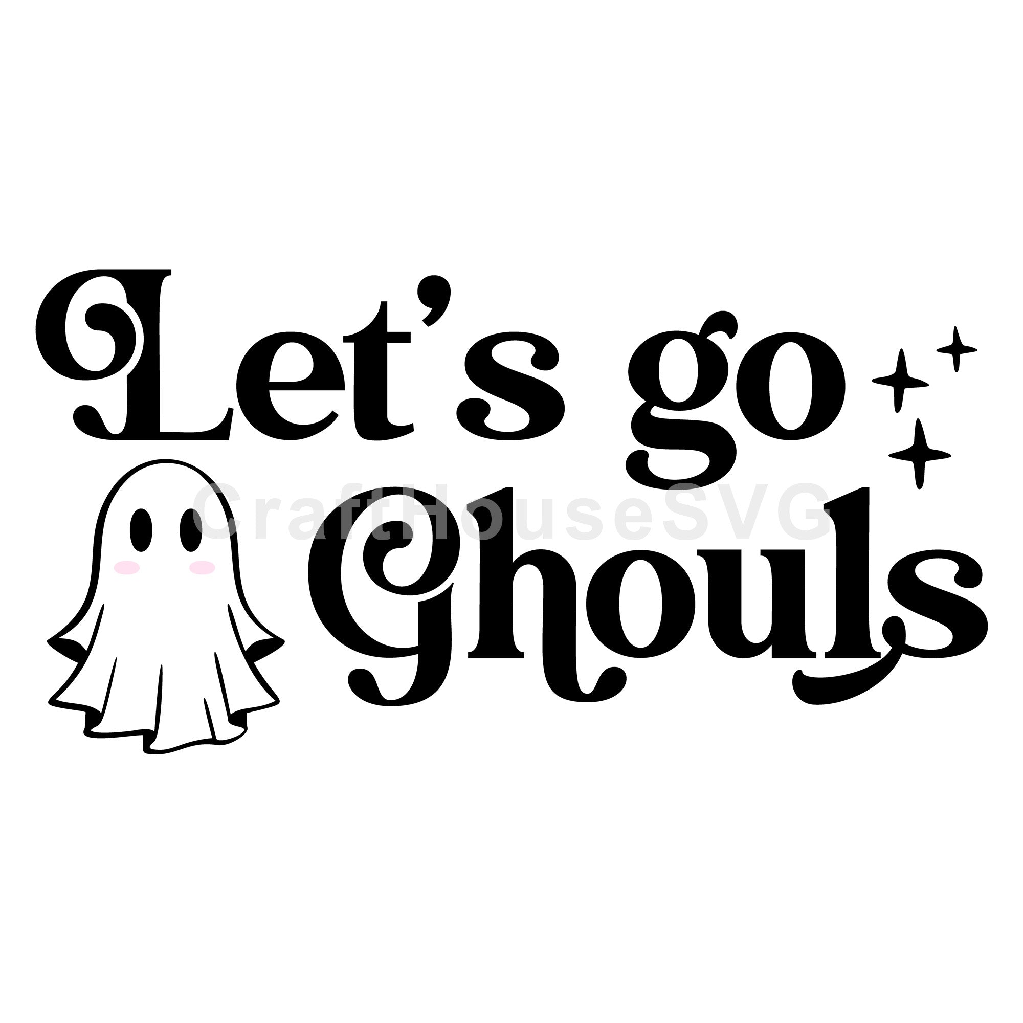 Let's Go Ghouls SVG Cute Retro Halloween