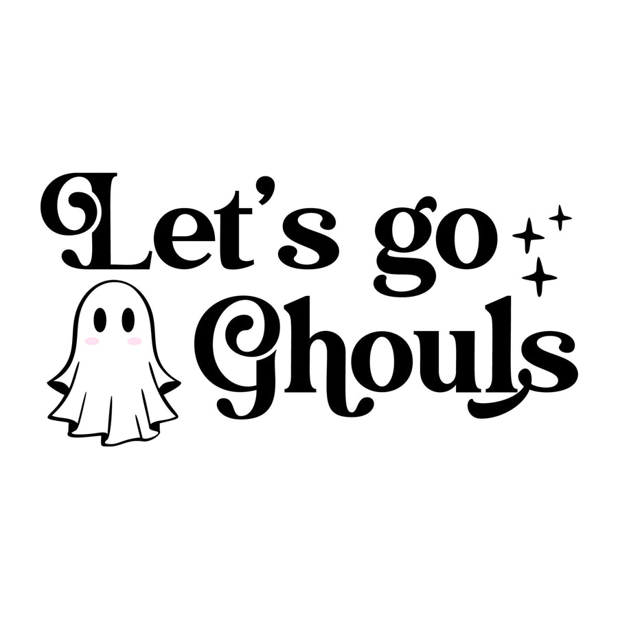 Let's Go Ghouls SVG design for Cricut, Silhouette, laser cutting, vinyl, sublimation, and Halloween craft projects.