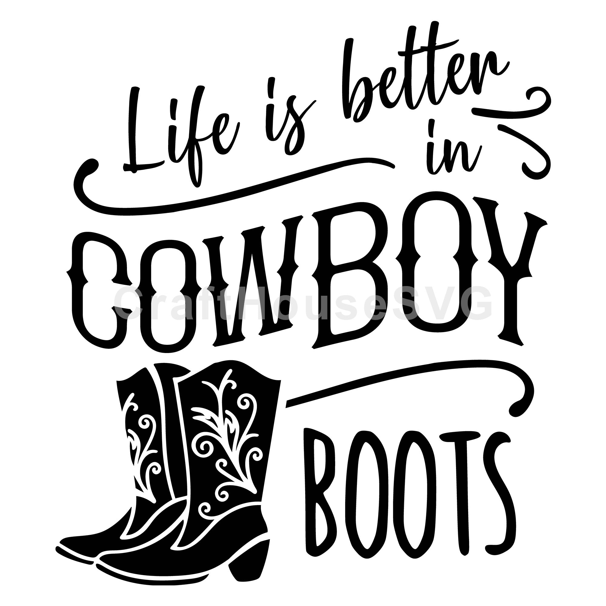 Life is better in cowboy boots SVG