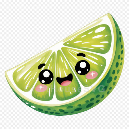 Kawaii Fruit Clipart Sublimation PNG Bundle