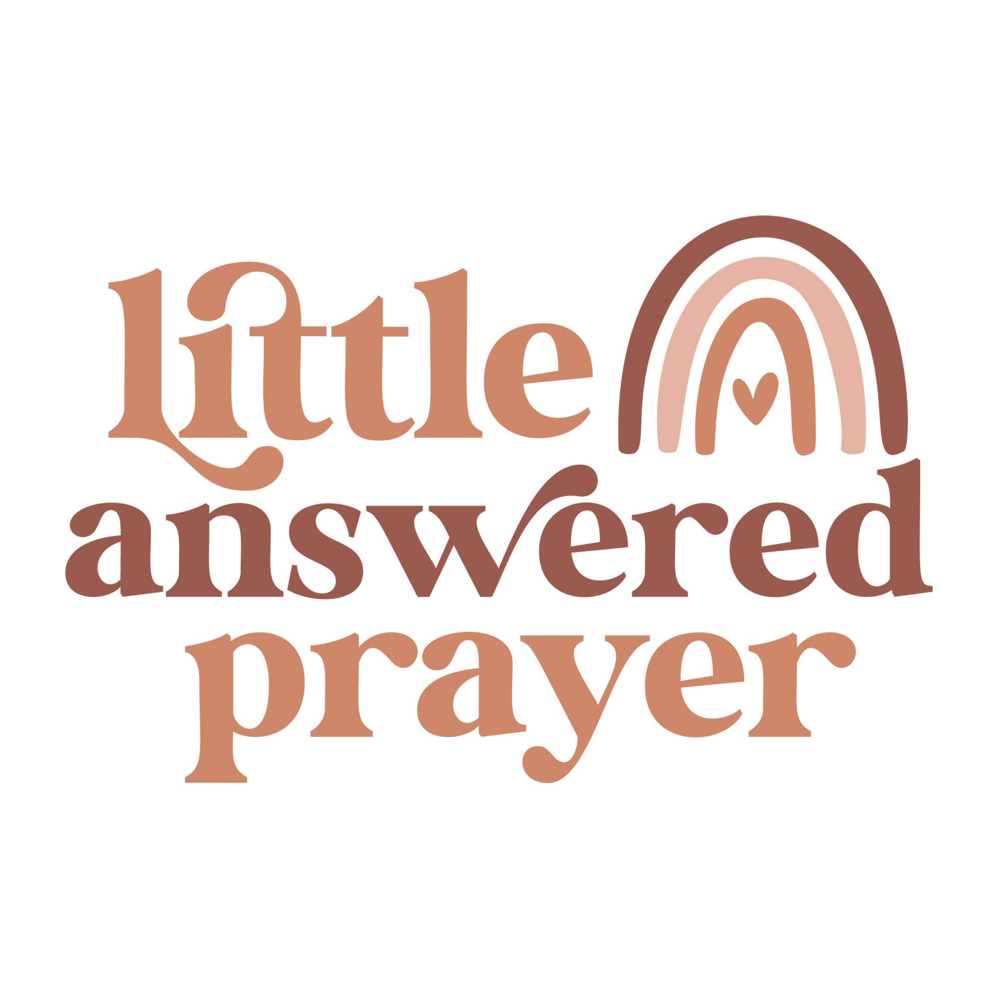 Little Answered Prayer SVG design for Cricut, Silhouette, laser cutting, vinyl, sublimation, and baby craft projects.