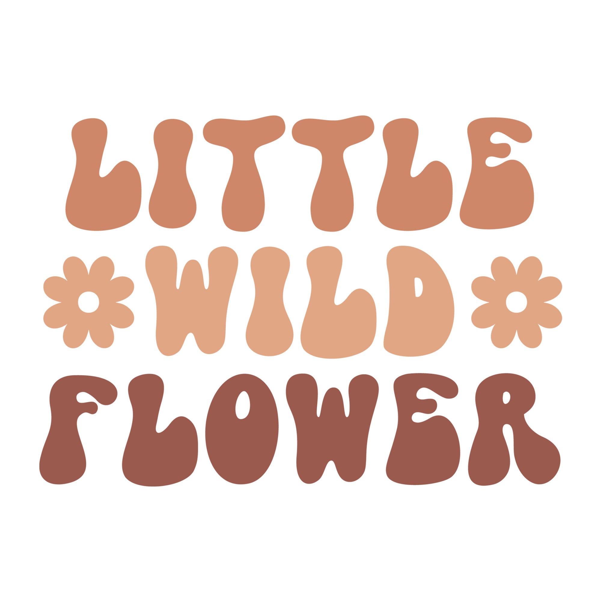 Little Wild Flower SVG design for Cricut, Silhouette, laser cutting, vinyl, sublimation, and baby craft projects.