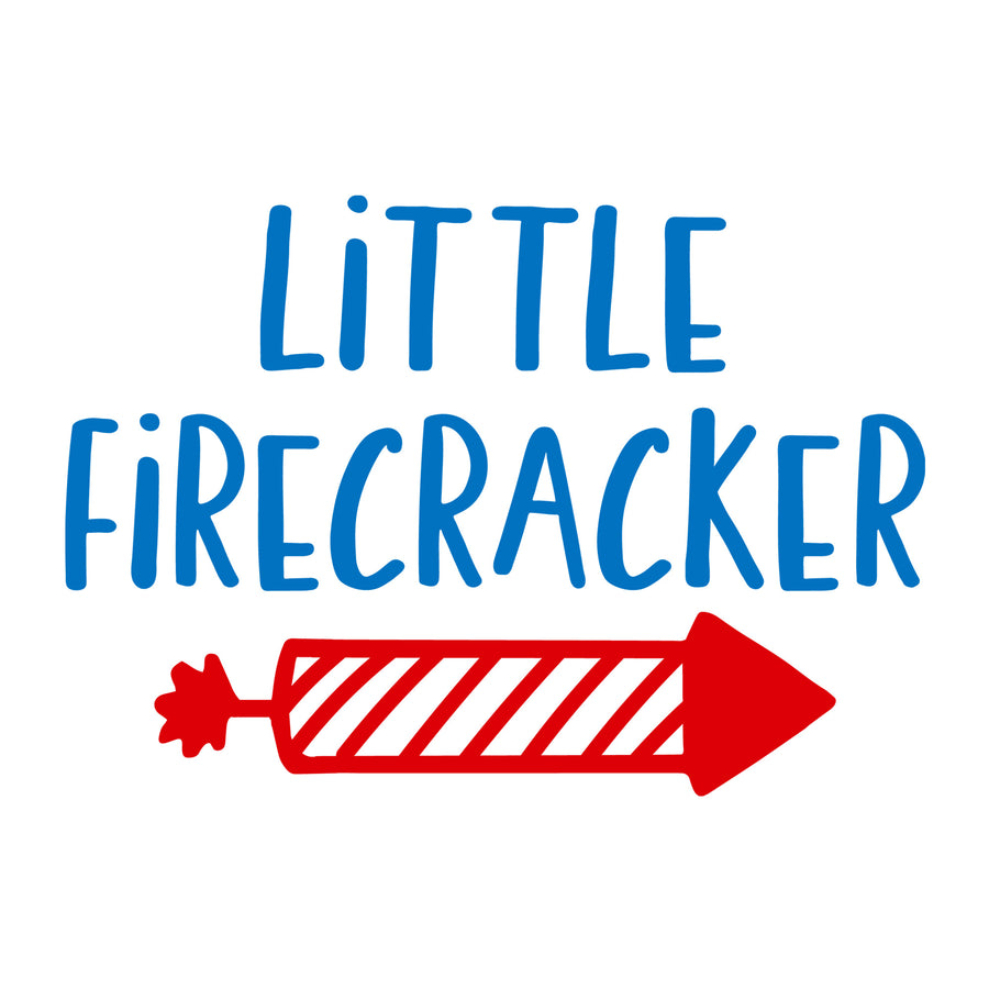 Little Firecracker SVG for Cricut, Silhouette, laser cutting, vinyl, sublimation, 4th of July shirts, patriotic signs, decals, mugs, and DIY craft projects.