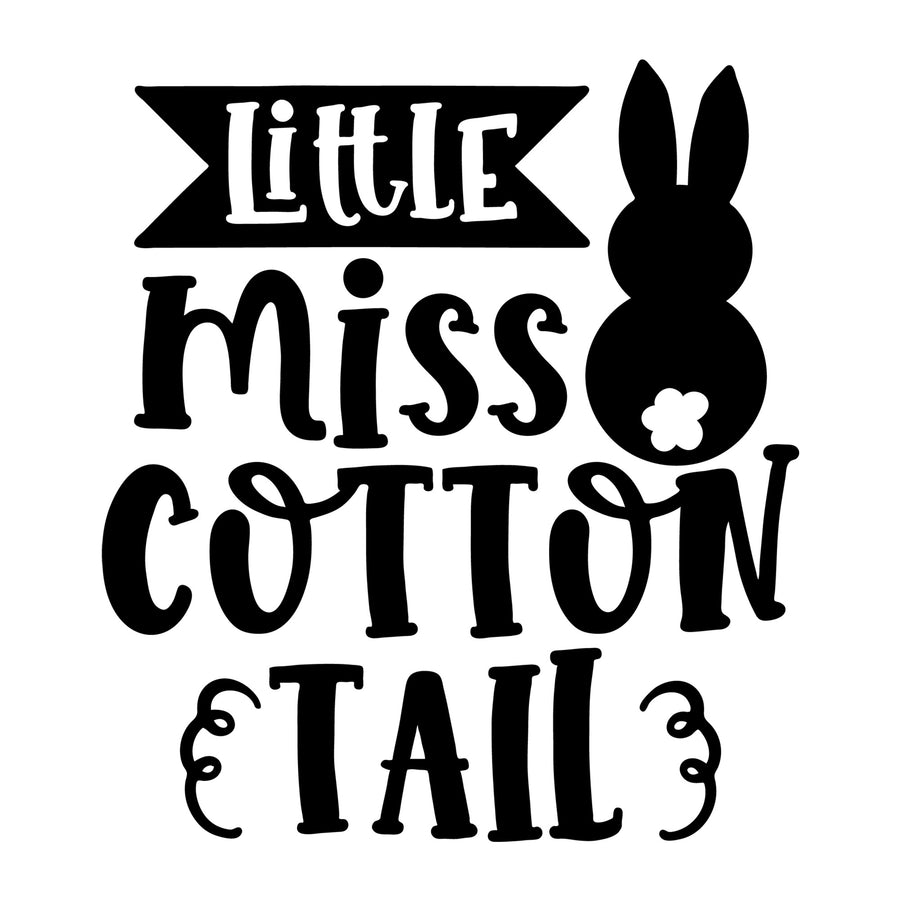 Little Miss Cottontail SVG design for Cricut, Silhouette, laser cutting, vinyl, sublimation, Easter shirts, signs, decals, mugs, and DIY craft projects.